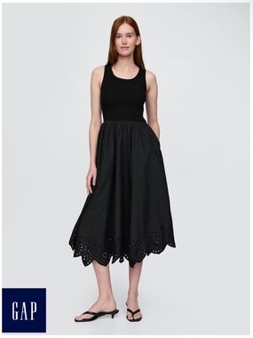 GAP Mixed Media Handkerchief Hem Midi Dress